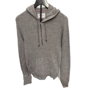 Flag & Antham Size S Mens Hoodie Sweater Brown White Light Weight Pullover